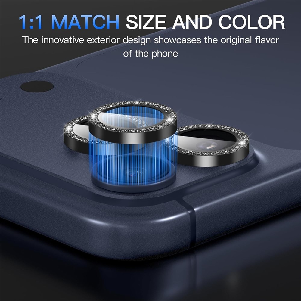Fém keretes kamera lencsék (különálló lencsék) az iPhone 18 Pro Max okostelefonhoz – fekete
