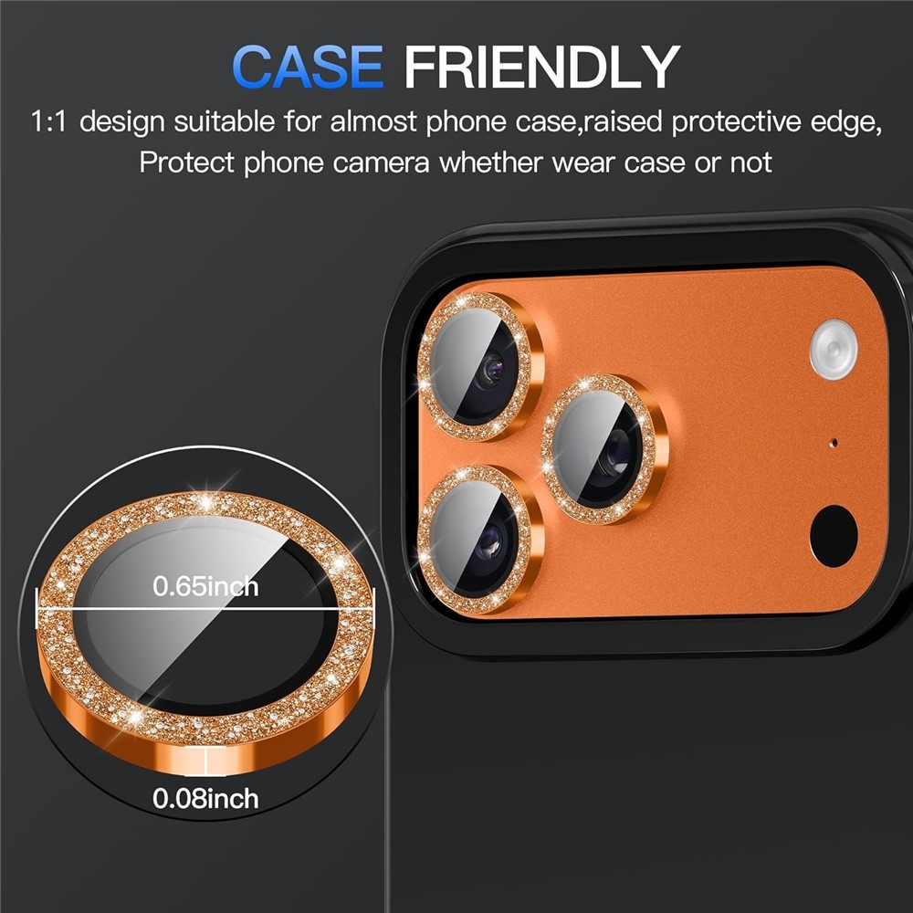 Fém-üveg kameraobjektív (különálló lencsék) az iPhone 18 Pro Max okostelefonhoz – narancssárga