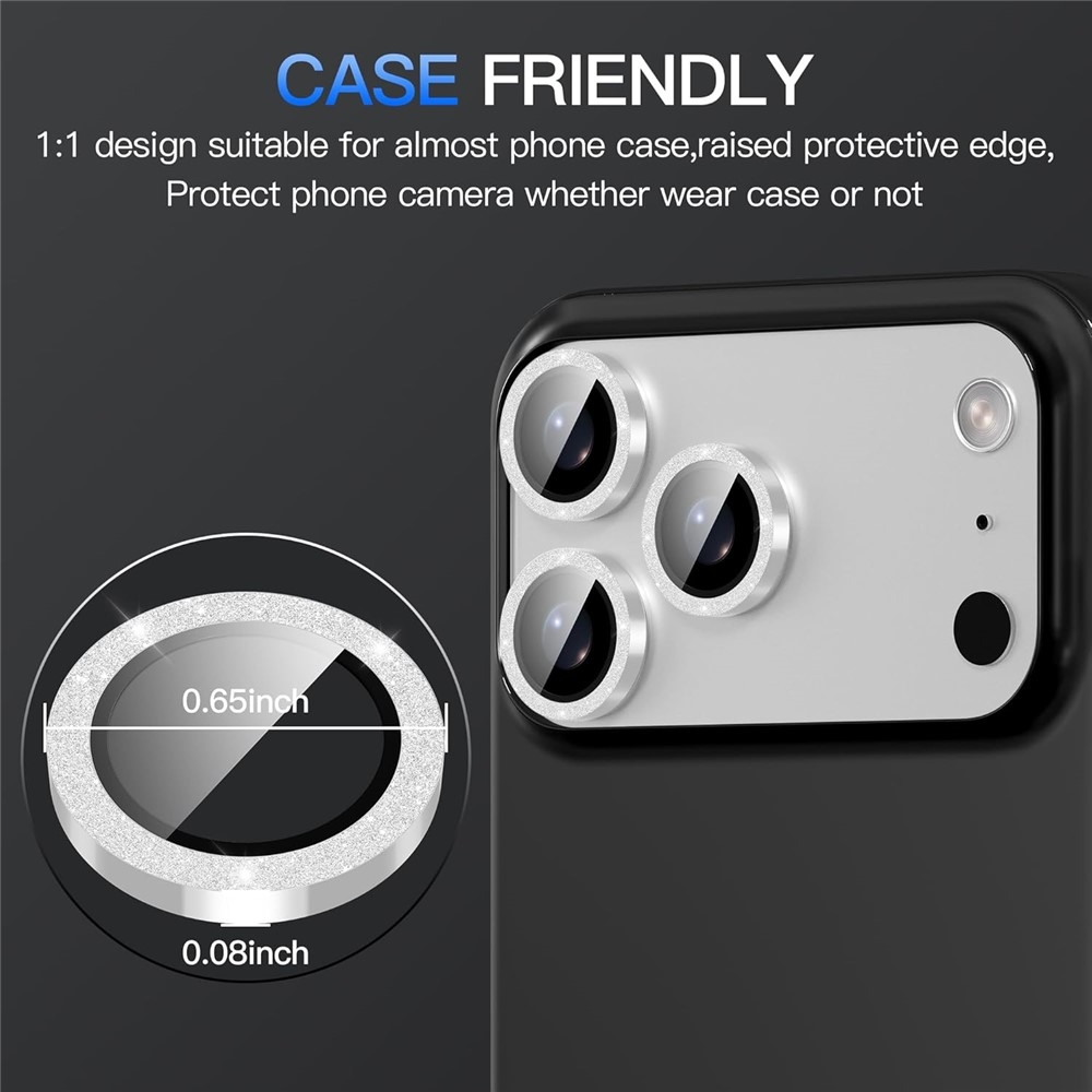 Fém keretes kamera lencsék (különálló lencsék) az iPhone 18 Pro Max okostelefonhoz – ezüst színű
