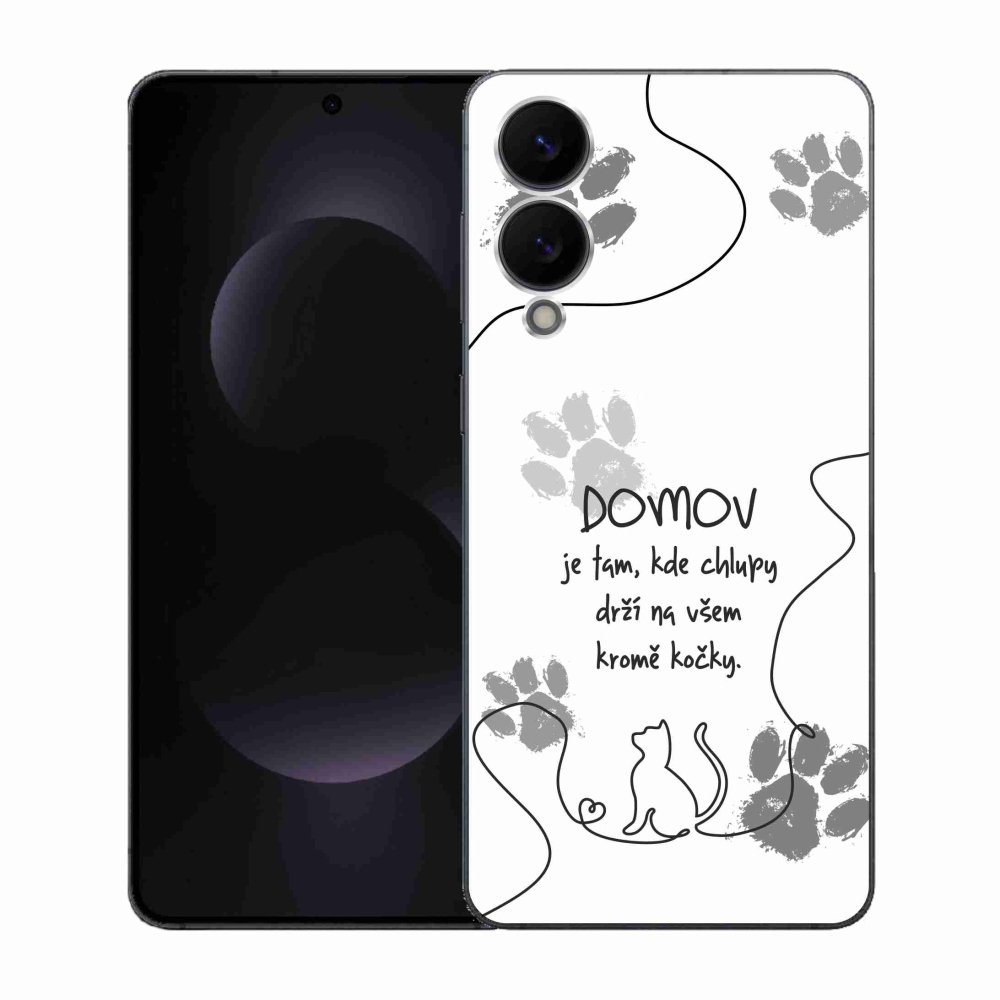 Gél borítás mmCase Samsung Galaxy S25 Edge készülékhez - macska motívum fehér háttérrel