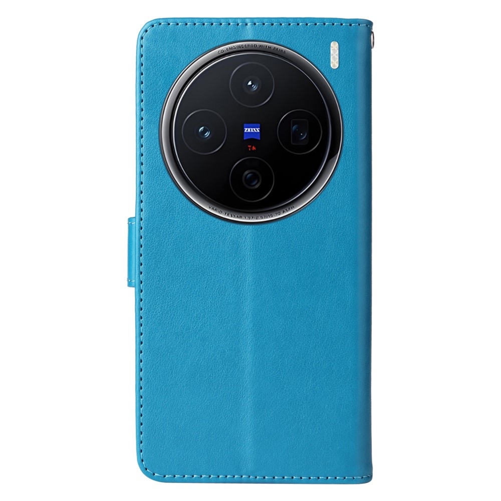 Virágos könyv tok a Vivo X200 5G-hez - kék