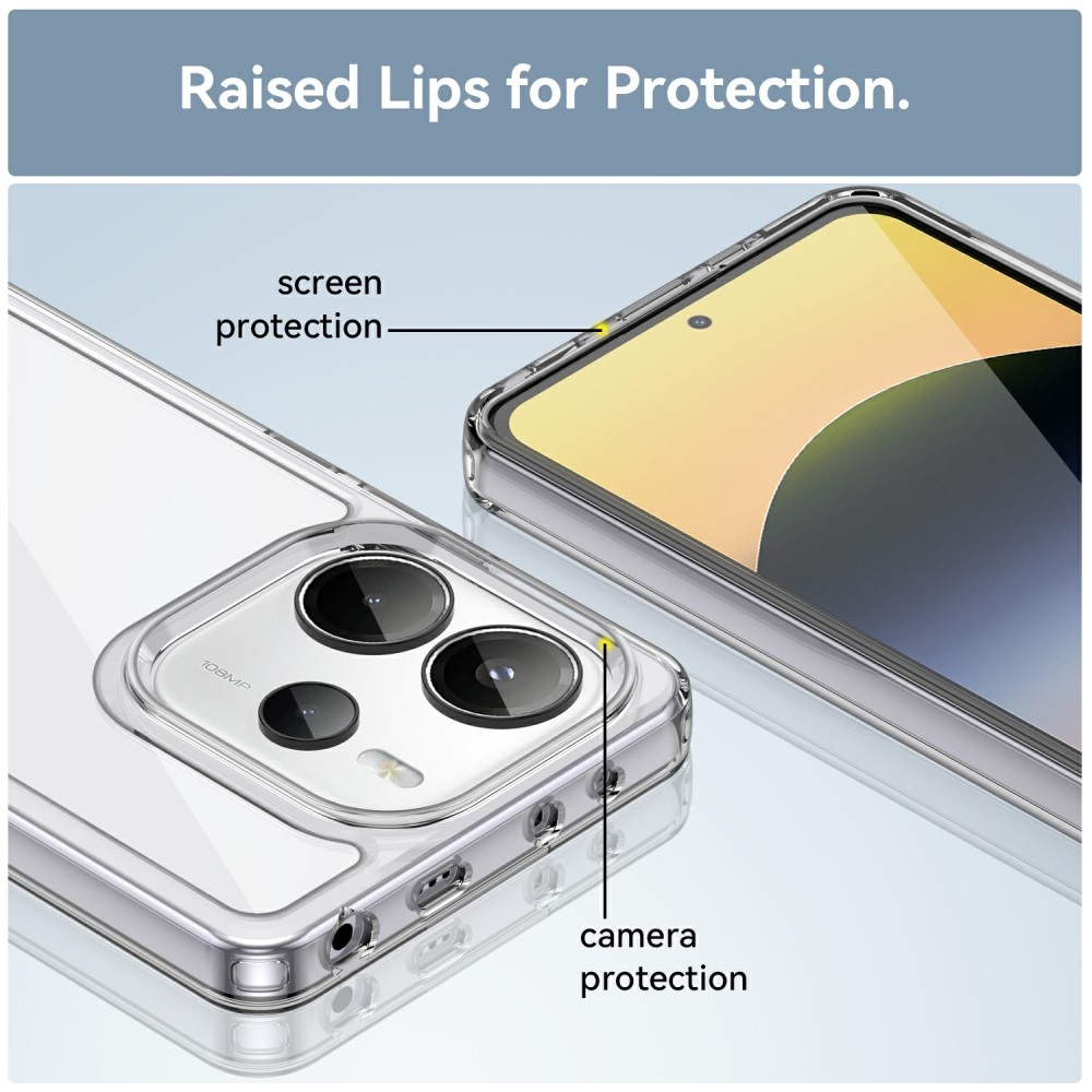 Gél tok kemény hátlappal a Xiaomi Redmi Note 14-re - átlátszó