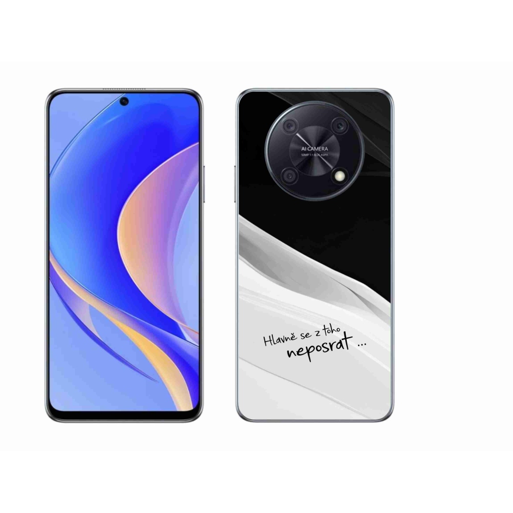 Gél borító mmCase a Huawei Nova Y90-hez - vicces szöveg 13 fehér és fekete háttérrel