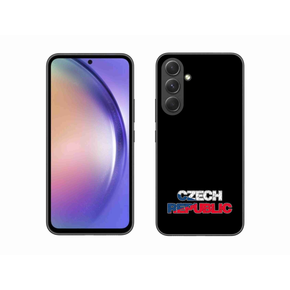 Gél védőhuzat mmCase Samsung Galaxy A54 5G - Csehország fekete háttérrel