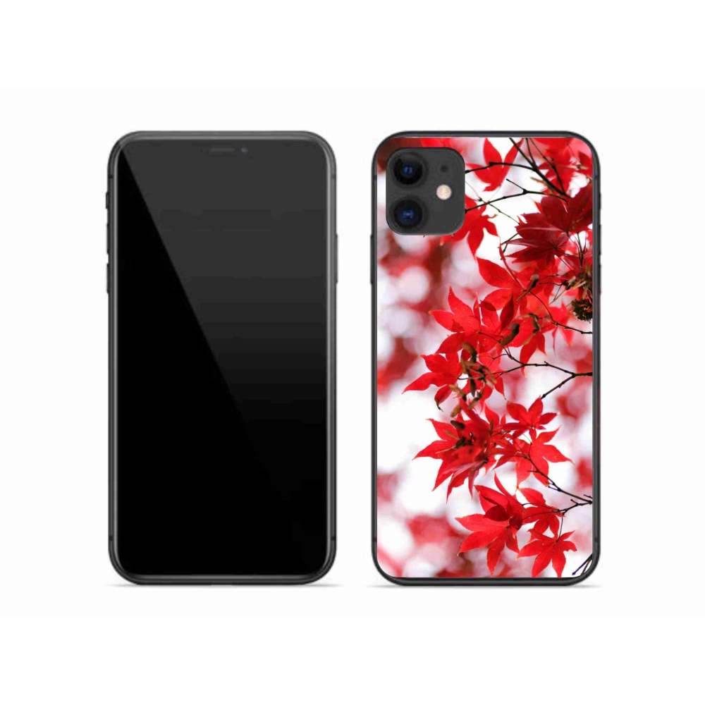 Gél borítás mmCase iPhone 11 készülékhez - piros levelek