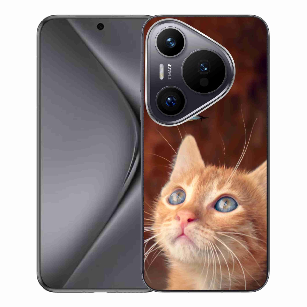 Gél borítás mmCase a Huawei Pura 70 Pro számára - pillangó és cica