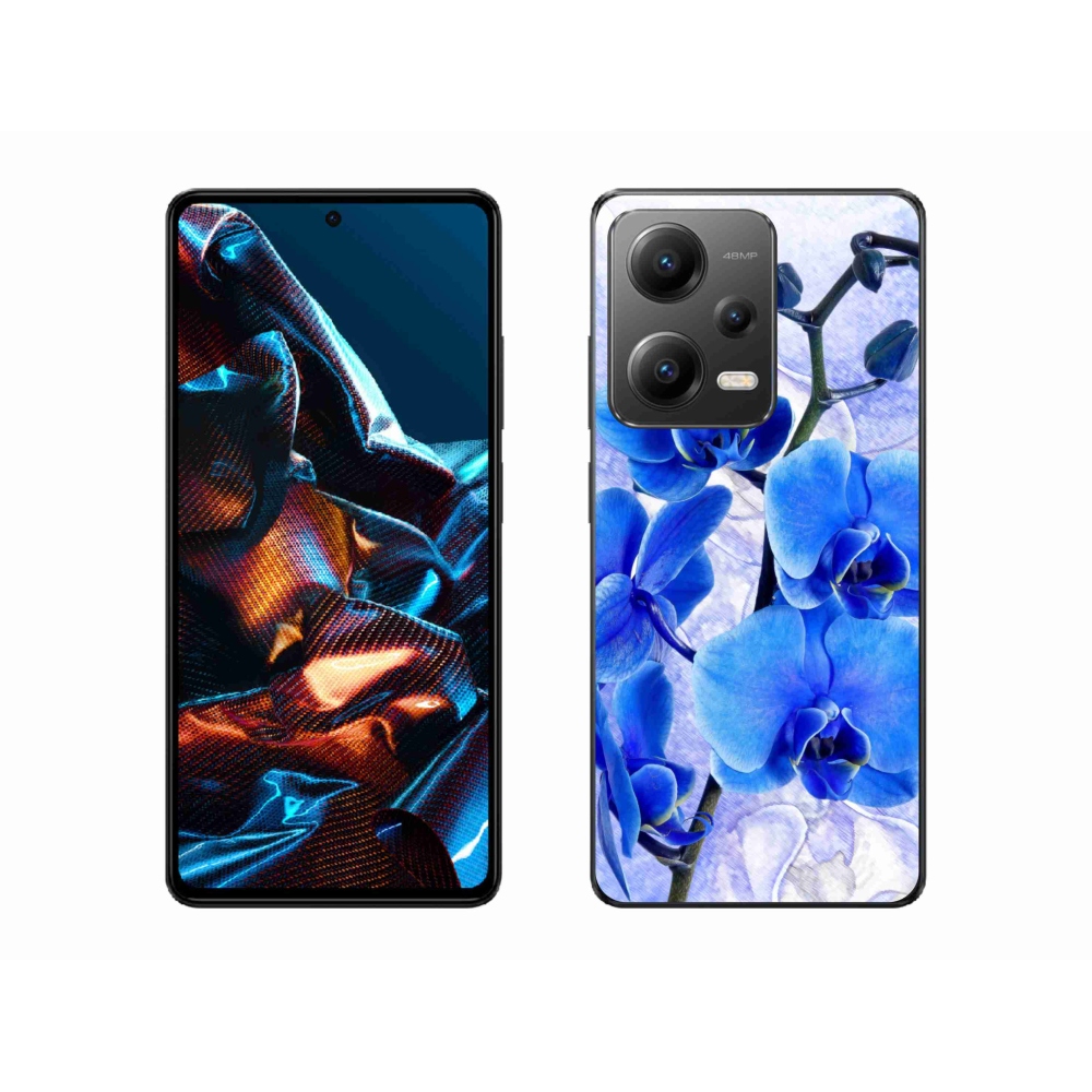 Gél borítás mmCase a Xiaomi Redmi Note 12 Pro 5G számára - kék virágok