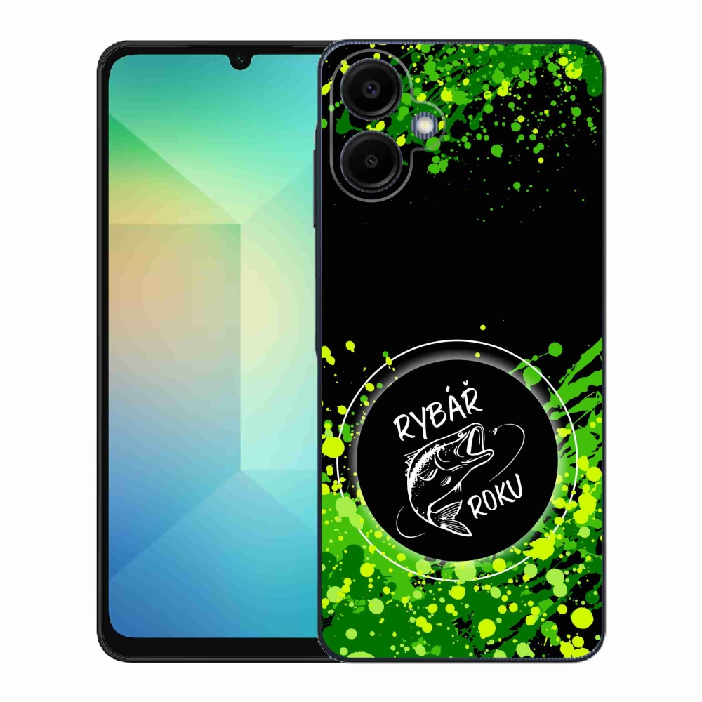 Gél borító mmCase Samsung Galaxy A06 4G - az év horgásza fekete háttérrel