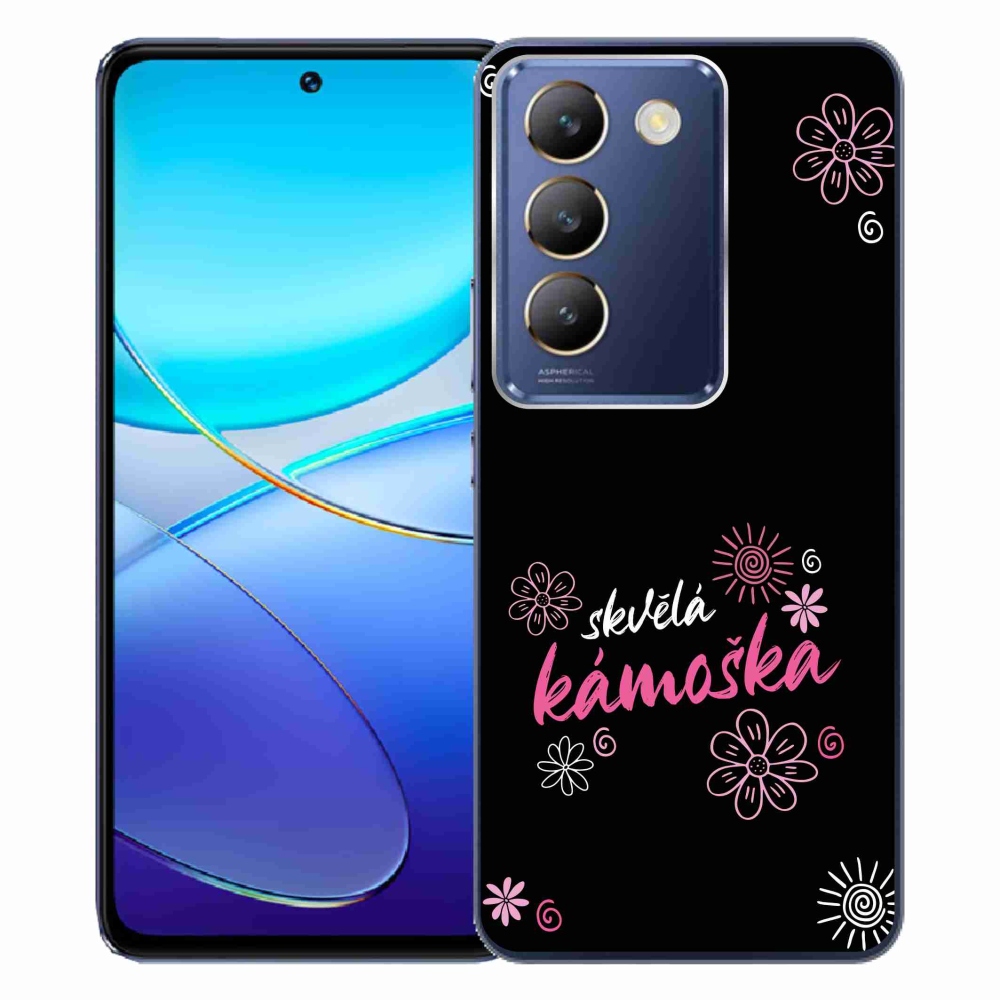 Gél borító mmCase a Vivo V40 SE 4G/5G - nagyszerű haver fekete háttérrel