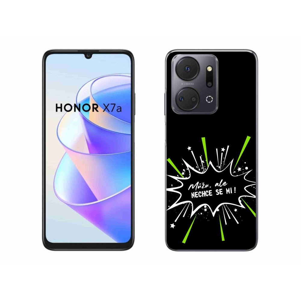 Gél borító mmCase a Honor X7a készülékhez - vicces szöveg 11 fekete háttér