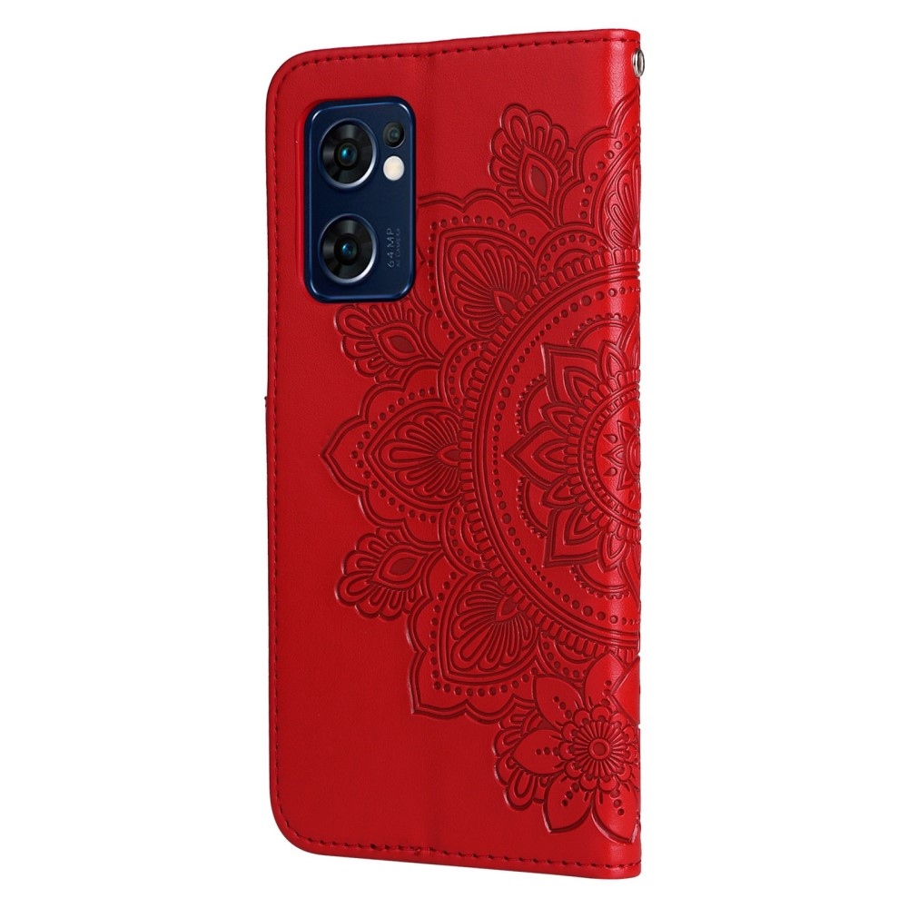 Mandala könyv tok Oppo Find X5 Lite-hoz - piros