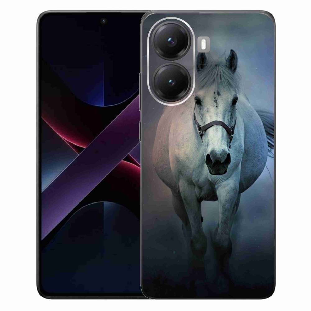 Gél borítás mmCase a Xiaomi Poco X7 Pro 5G számára - futó fehér ló