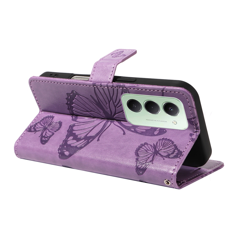 Nagy pillangó könyv tok Xiaomi Redmi 15 4G (171mm) - lila