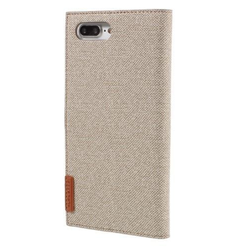 Milano PU bőr tok iPhone 8 Plus és iPhone 7 Plus készülékhez - khaki színű