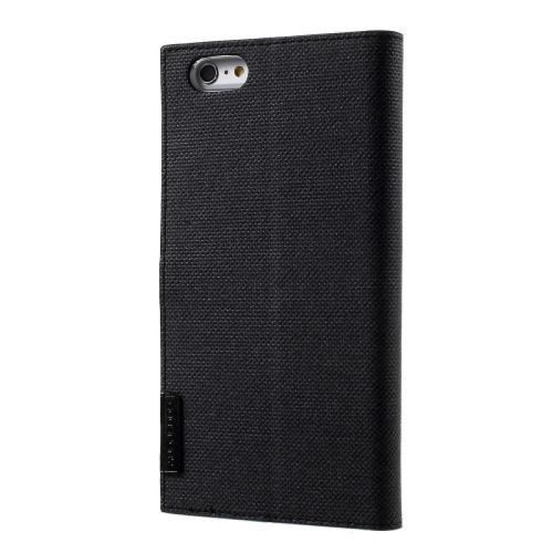 Stílusos PU bőr tok iPhone 6s Plus és 6 Plus készülékhez - fekete