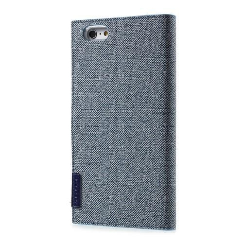 Stílusos PU bőr tok iPhone 6s Plus és 6 Plus készülékhez - kék