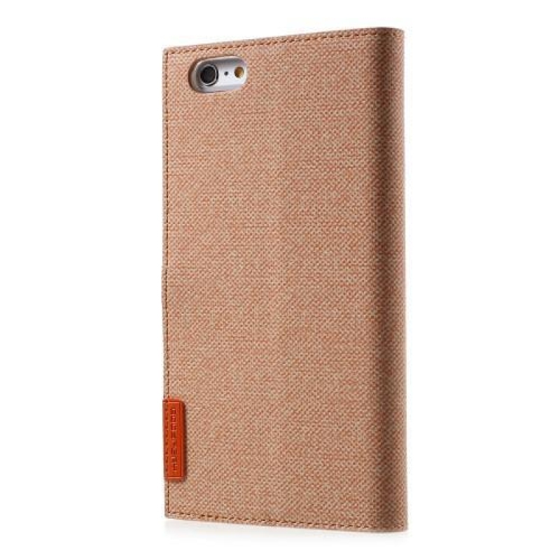 Elegáns PU bőr tok iPhone 6s Plus és 6 Plus készülékhez - narancssárga színben