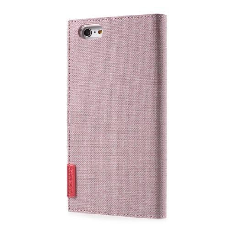 Stílusos PU bőr tok iPhone 6s Plus és 6 Plus készülékhez - rózsaszín