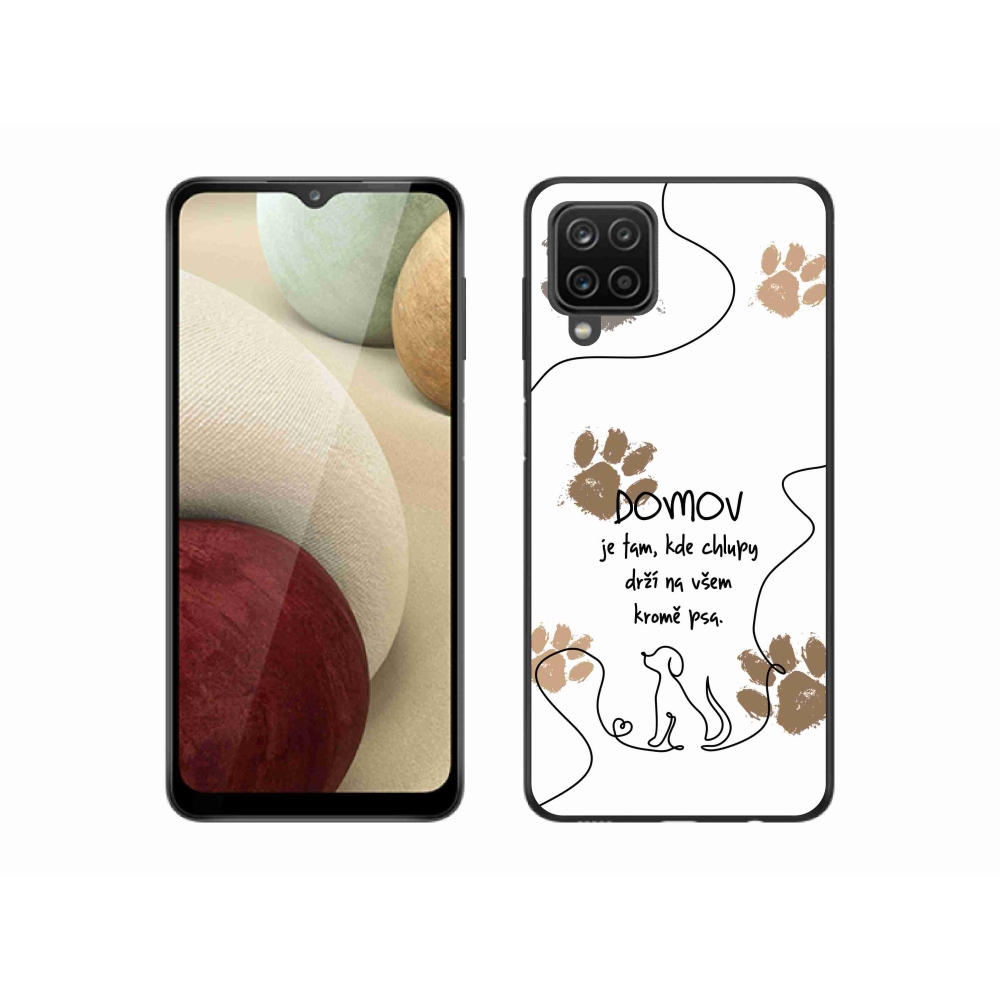 Gél borítás mmCase Samsung Galaxy M12 készülékhez - kutya motívum fehér háttérrel