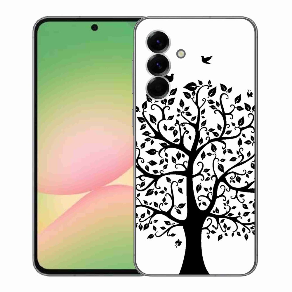 Zselés borítás mmCase Samsung Galaxy A56 5G - fekete-fehér fa