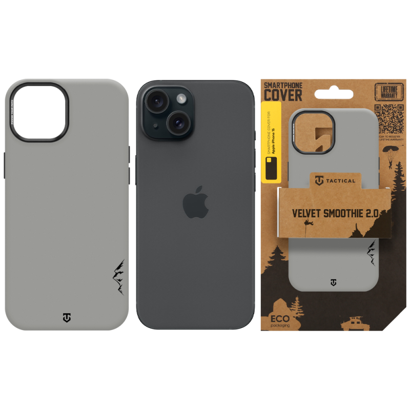 Tactical MagForce Velvet Smoothie 2.0 tok az Apple iPhone 15-hez, „Foggy” színben