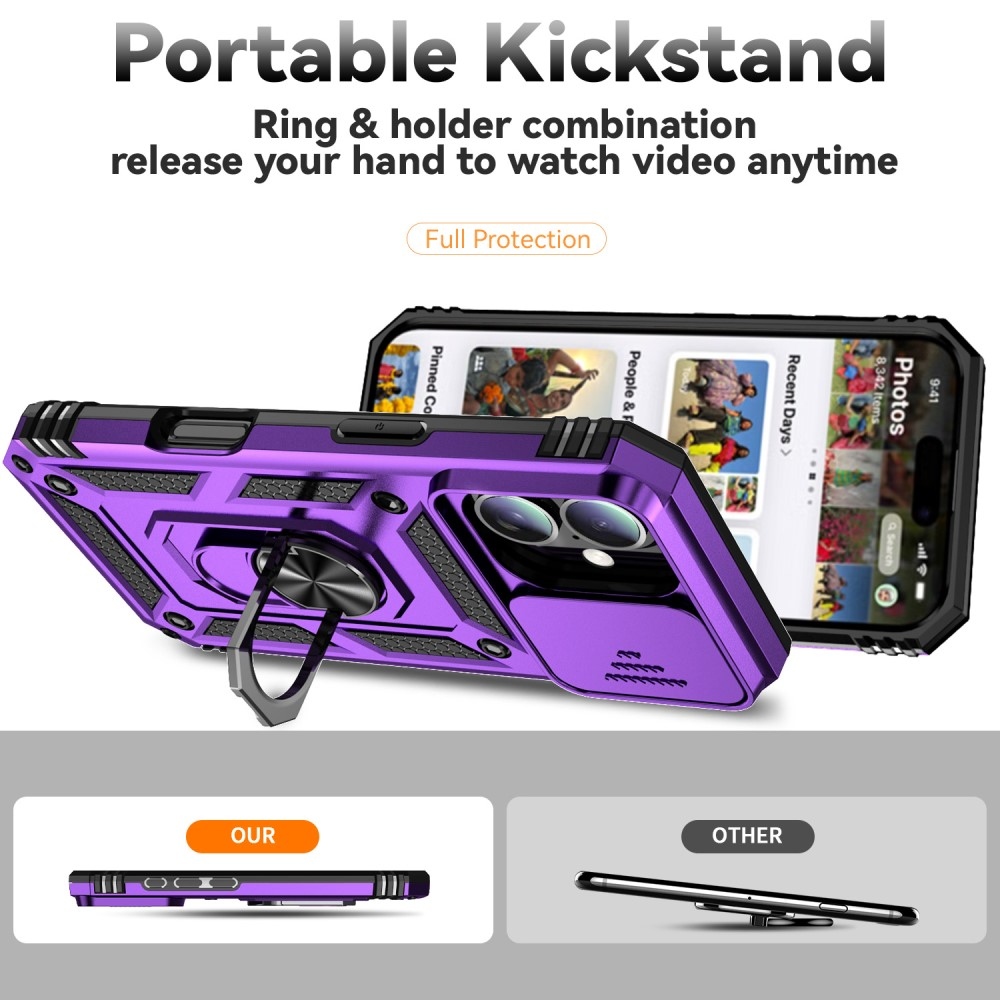 Tartós csúszóborítás iPhone 16 készülékhez - lila