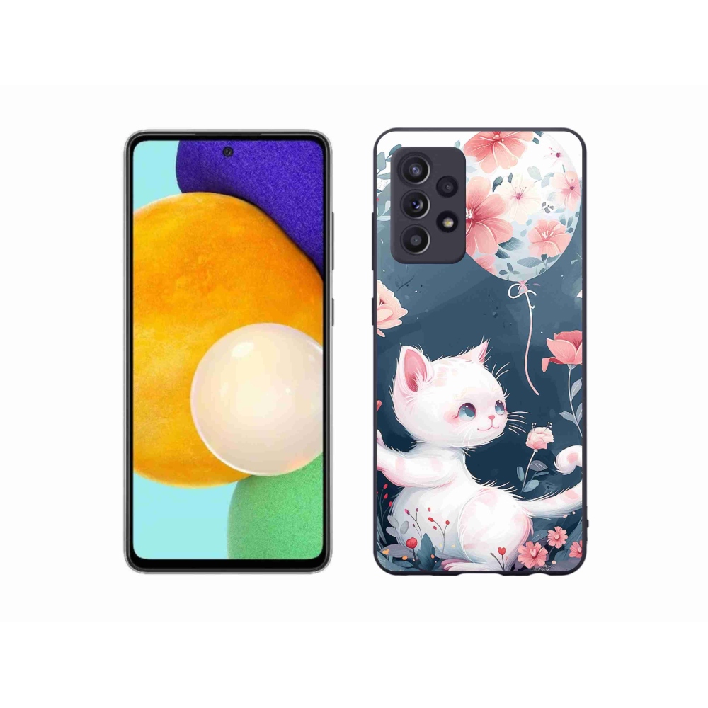 Gél borítás mmCase Samsung Galaxy A52/A52 5G - cica lufival