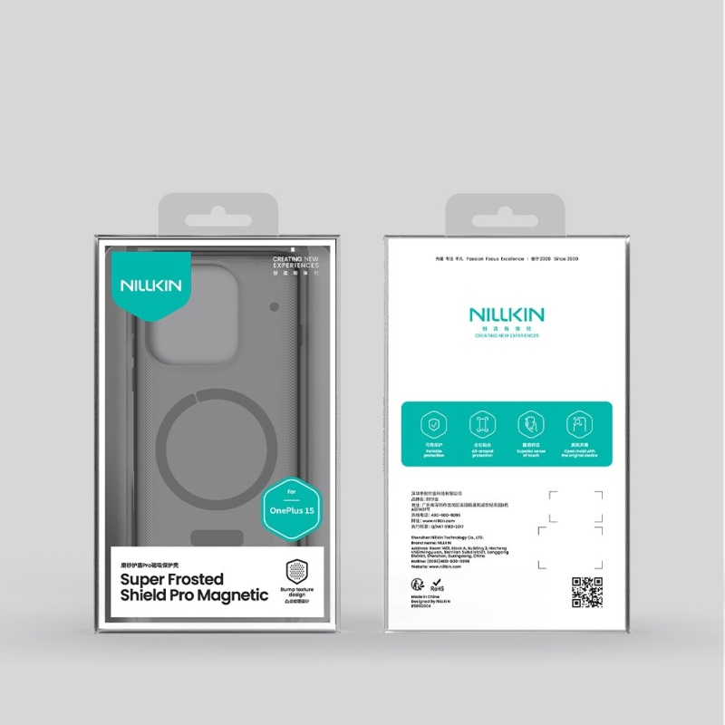 Nillkin Super Frosted PRO mágneses hátlap OnePlus 15-hez átlátszó fekete