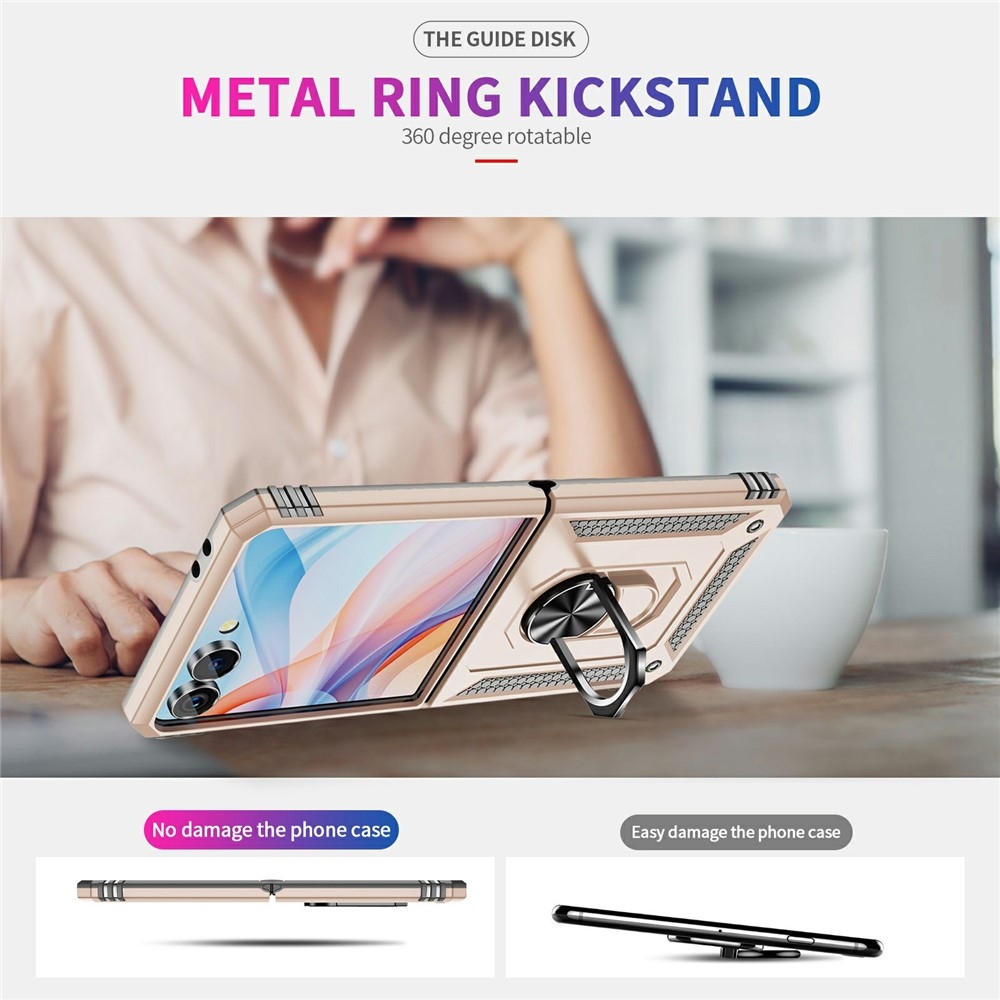 Gyűrűálló borítás Samsung Galaxy Z Flip7 5G készülékhez - bézs színű