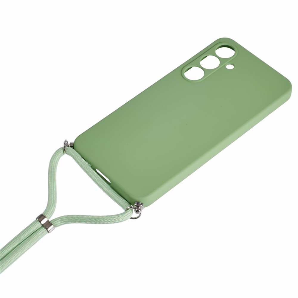 Bélelt zselés tok húzózsinórral Samsung Galaxy S25 FE készülékhez - világoszöld