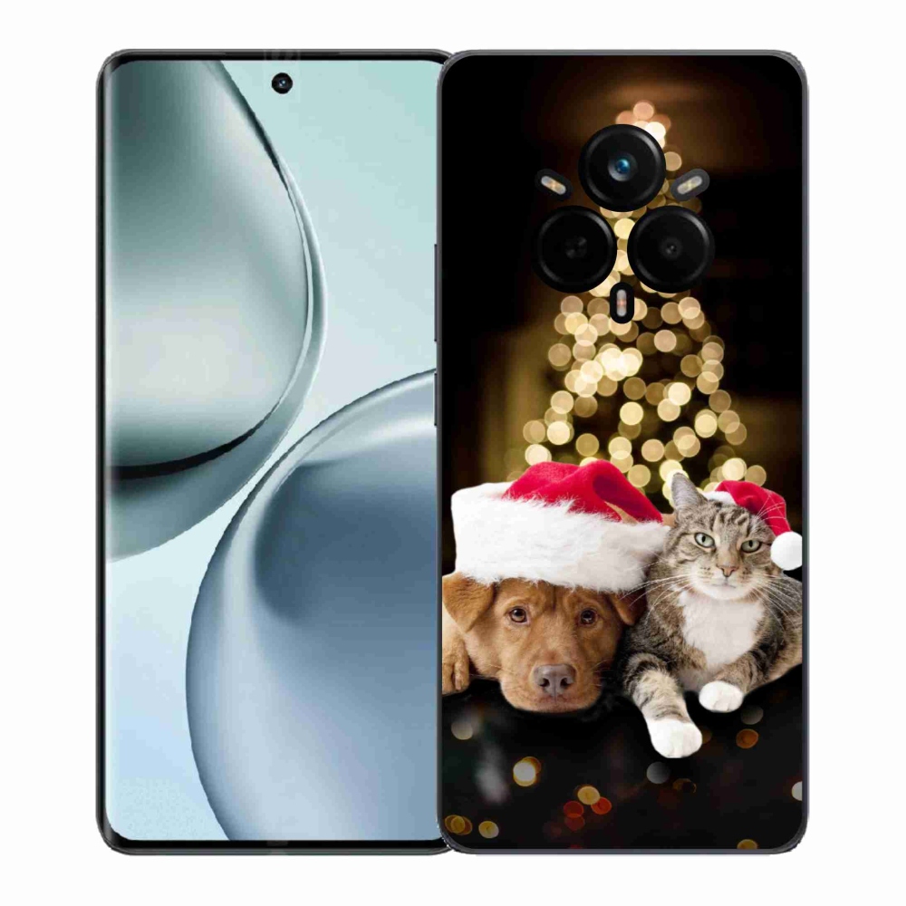 Gél borítás mmCase a Realme 14 Pro 5G készülékhez - Karácsonyi kutya és macska