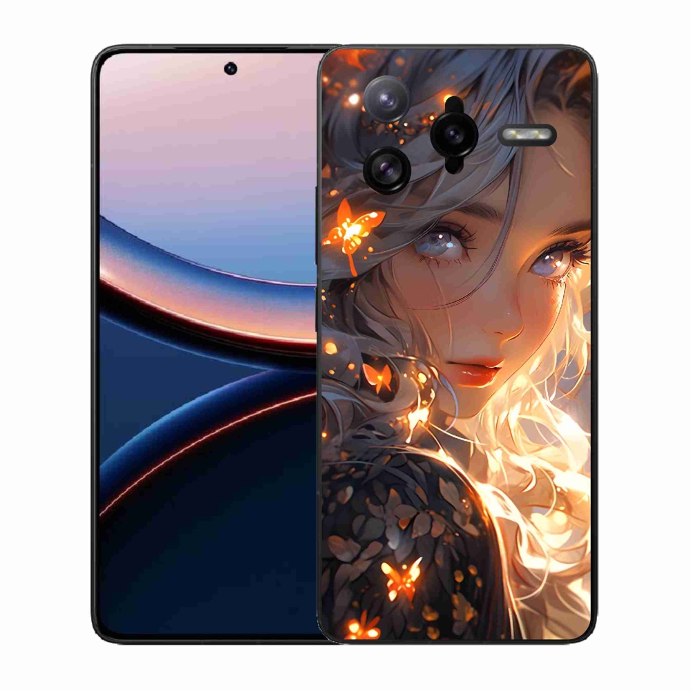 Gél borító mmCase a Xiaomi Poco F7 Ultra számára - lány és pillangók