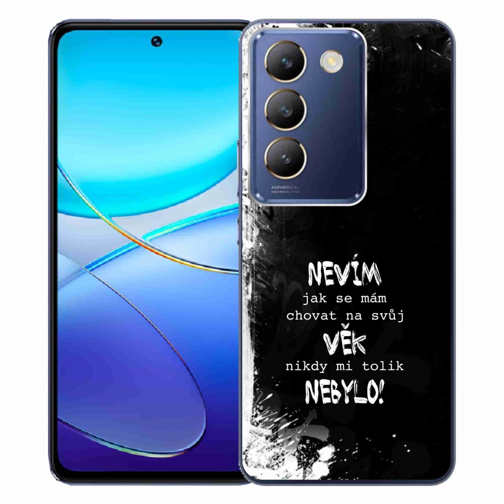 Gél borító mmCase a Vivo V40 SE 4G/5G készülékhez - vicces szöveg 14 fekete háttér