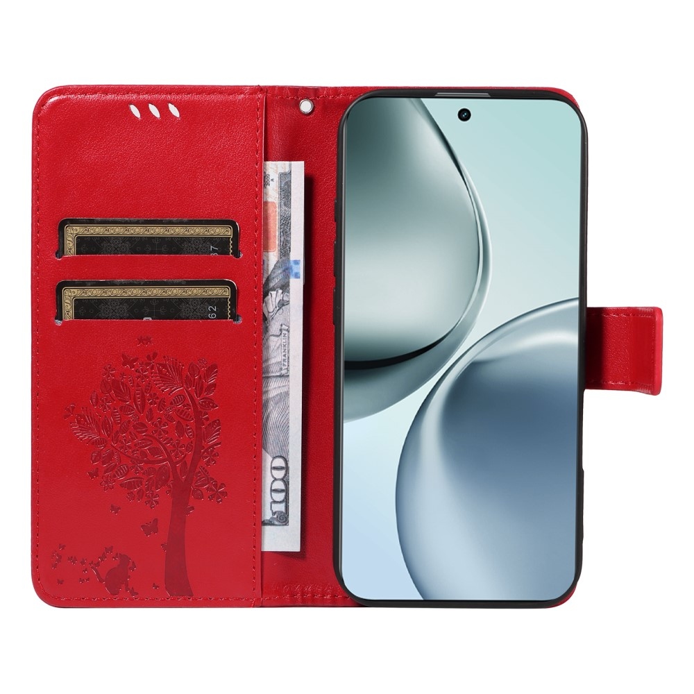 Fák könyvtáska a Realme 14 Pro+ 5G számára - piros