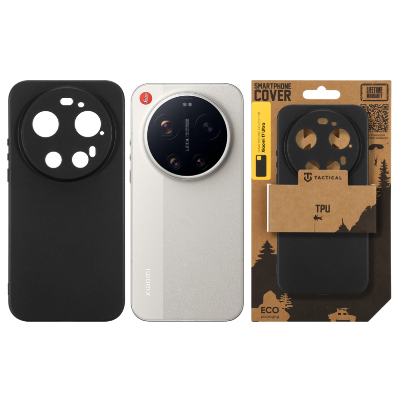 Taktikai TPU borítás a Xiaomi 17 Ultra fekete számára