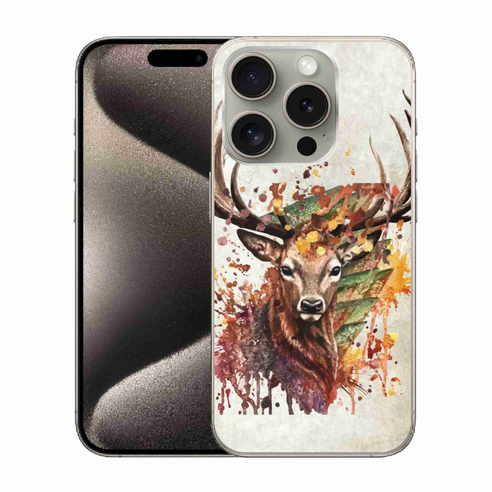 Gél tok mmCase iPhone 15 Pro készülékhez - szarvas 1