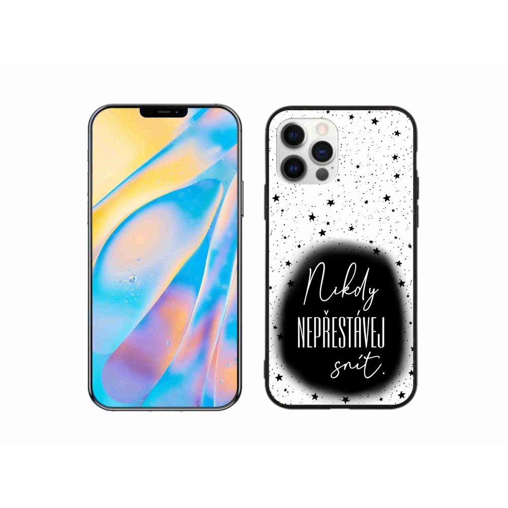 Gél borítás mmCase iPhone 12 Pro készülékhez - Idézet 1 fekete és fehér háttér