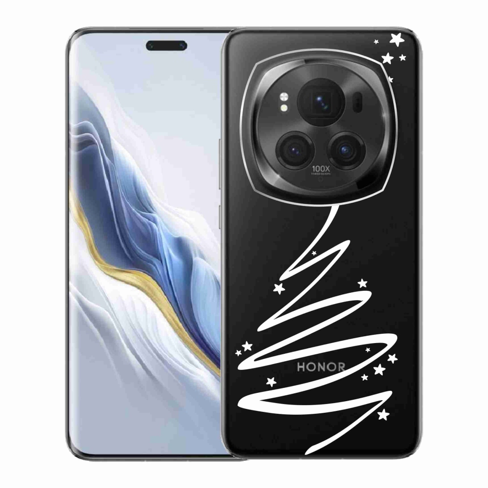 Gél borító mmCase a Honor Magic 6 Pro 5G készülékhez - fehér fa átlátszó háttéren