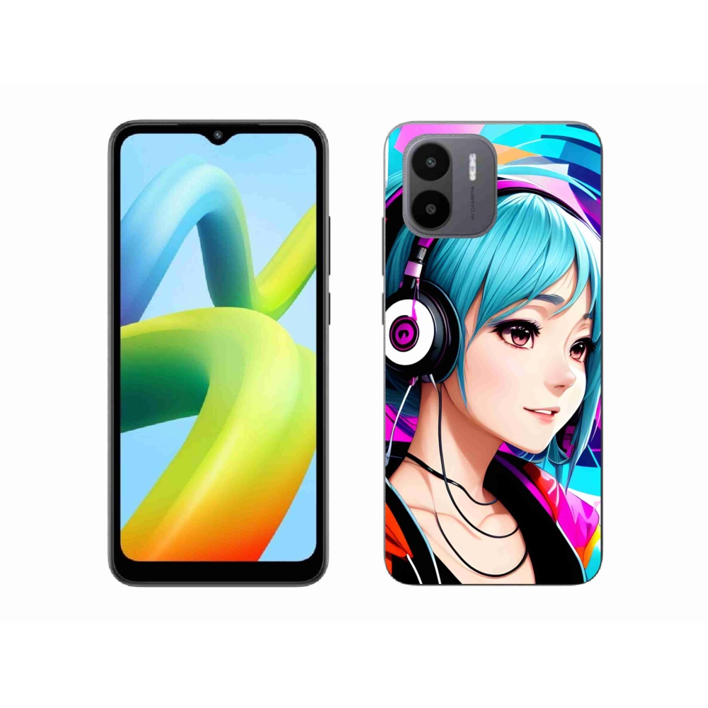 Gél borítás mmCase a Xiaomi Redmi A1/Redmi A2 - lány fejhallgatóval