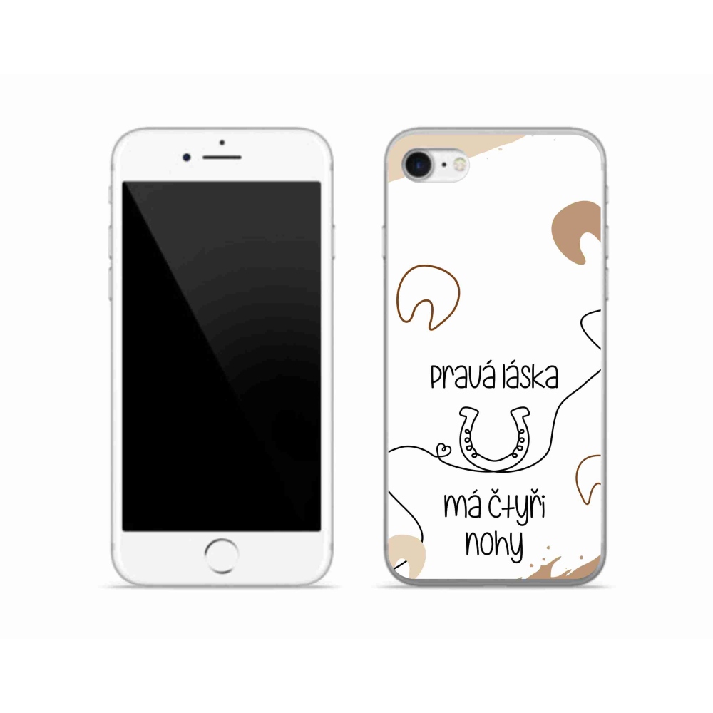 Gél borítás mmCase iPhone SE (2022) - Ló motívum fehér háttér