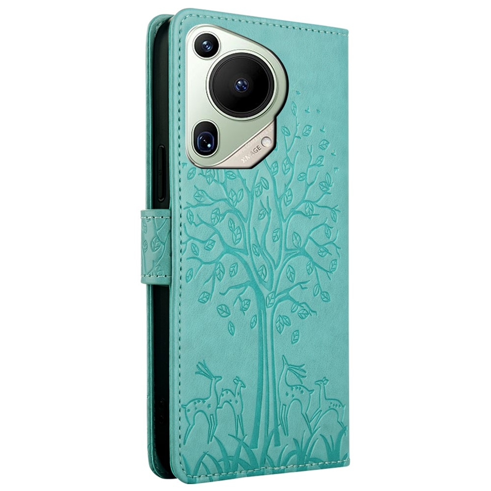 Fa könyvtáska a Huawei Pura 70 Ultra készülékhez - teáskék színű