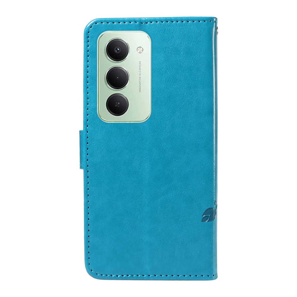 Virágos könyv tok Xiaomi Redmi 15 4G (171mm) - kék