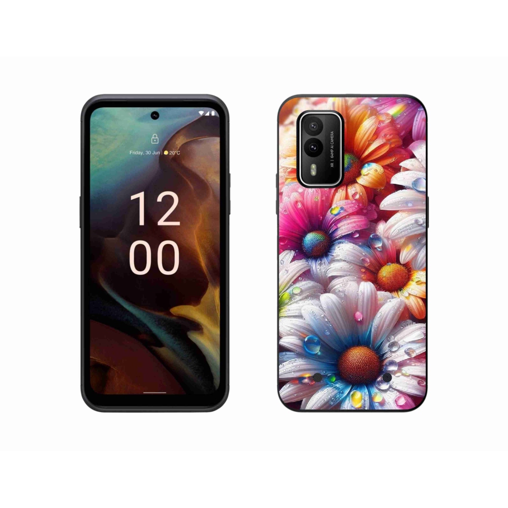 Zselés borító mmCase a Nokia XR21 készülékhez - színes margaréták