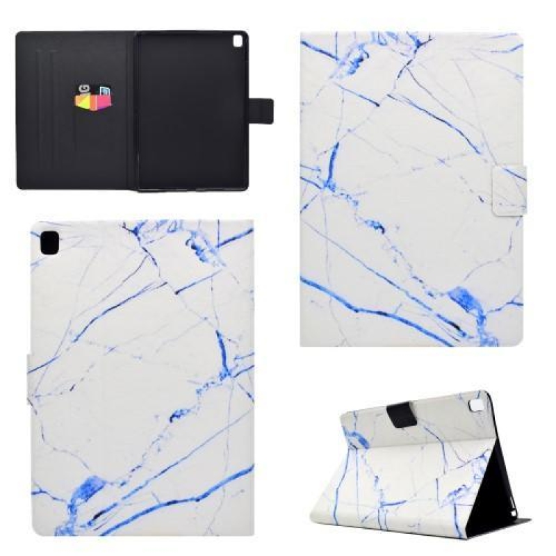 Modern PU bőr tok állvány funkcióval iPad Pro 9.7 készülékhez - fehér és kék színben