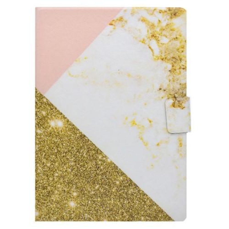 Modern PU bőr tok állvány funkcióval iPad Pro 9.7 készülékhez - fehér és arany színben