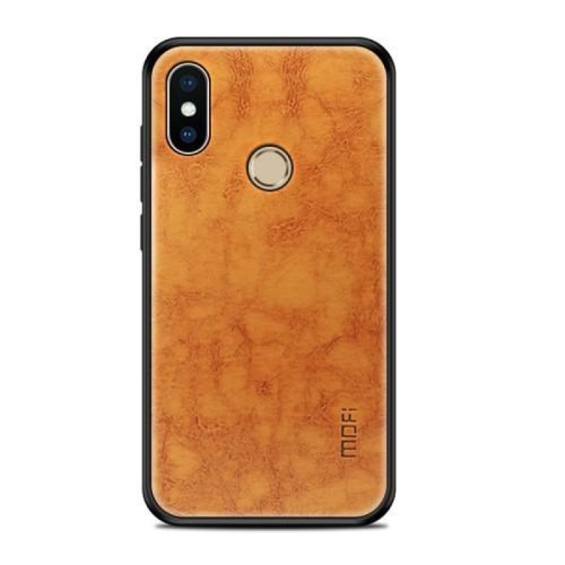 MOF zselés tok PU bőr hátlappal Xiaomi Mi A2 - barna
