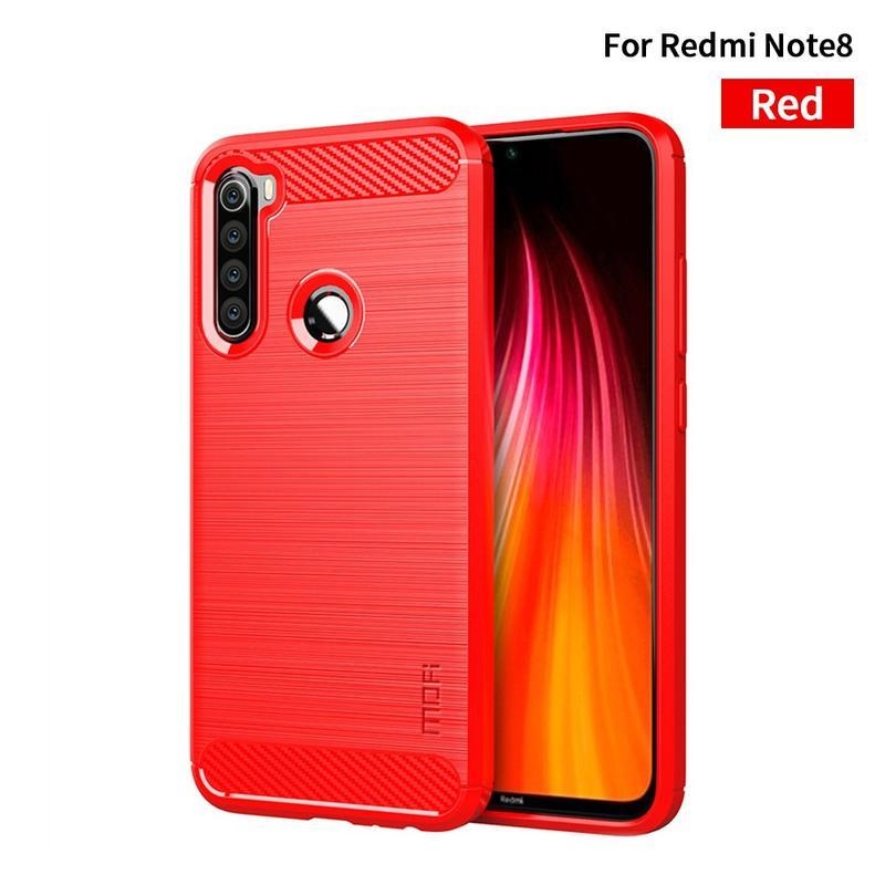 Mofi tartós zselés tok textúrával Xiaomi Redmi Note 8-hoz - piros