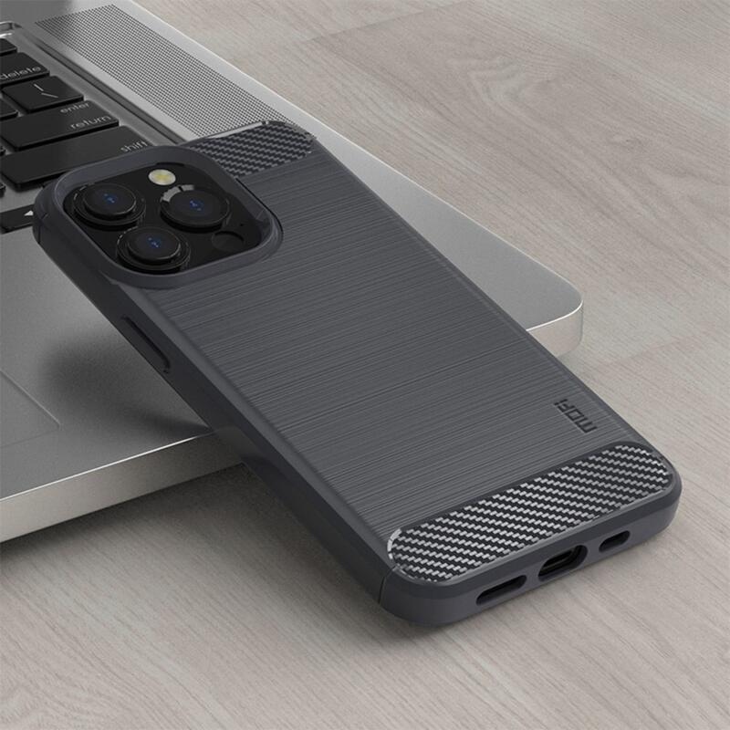 Mofi tartós, texturált zselés tok iPhone 14 Pro Max 6.7 készülékhez - szürke