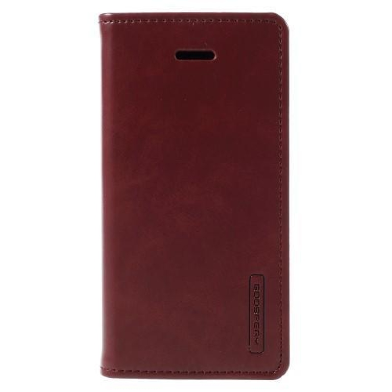 Hold PU bőr tok iPhone 5C készülékhez - bordó színű