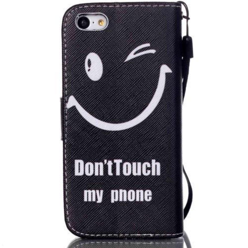 Motívum PU bőr tok iPhone 5C készülékhez - mosoly